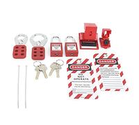 Cosiki Kit di Tagout di Blocco Durevole con Lucchetto Rosso di Sicurezza Hasp per Kit di Tagout di Blocco Elettrico Nylon/acciaio 6mm/38mm/25mm/38mm per Cassetta degli Attrezzi di Sicurezza Elettrica