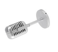 Cosiki Microfono Classico per Karaoke, Microfono Finto Realistico per Oggetti Fotografici per Bambini, Modello di Canto in Plastica Resistente per la Pratica degli Spettacoli di Danza (SILVER)