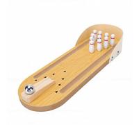 Cosiki Mini Set da Gioco da Bowling da Tavolo, Giocattolo da Scrivania da Ufficio in Legno per Sala da Bowling per Alleviare Lo Stress con Design Compatto, Regalo Divertente per Adulti,