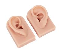 Cosiki Modello di Orecchio in Silicone Flessibile Morbido Riutilizzabile per la Pratica del Piercing e L'addestramento All'agopuntura con 1 Paio di Modelli di Orecchie in Silicone Simili Alla Pelle