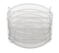 Cosiki Rack per Essiccatore a 5 Strati, Supporto per Essiccatore Impilabile in Acciaio Inossidabile con Diametro di 8,23 Pollici, Design a Rete Rombica con Bordo Arrotolato, Adatto per Foodi 6.5qt 8qt