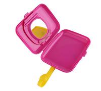 Cosiki Scatola Ecologica per Salviette Umidificate per Bambini, Dispenser Compatto da Viaggio All'aperto con Cintura in Silicone in più Colori (Scatola rosa rossa)
