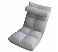 Cosiki Sedia da Terra con Supporto per la Schienale, Poltrona da Terra, Sedia con Schienale Regolabile con Rivestimento in Flanella Delicato Sulla Pelle e Struttura in Metallo Resistente, Ideale per