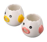 Cosiki Separatori per Uova in Ceramica a Forma di Pollo Rosa e Giallo 2 Pezzi per Divertenti Accessori da