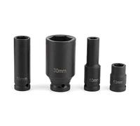 Cosiki Set di Bussole Esagonali a Impatto Profondo Metrico per Cricchetto da 1/2 Pollice Strumento a 6 Punte per Lavori Automobilistici Colore Come Mostrato Nelle Immagini