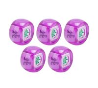 Cosiki Set di Dadi Mahjong da 5 Pezzi, Dadi in Plastica Durevole Direzione Est Sud-ovest Nord per Giochi da Tavolo e Intrattenimento Casual (Viola trasparente)
