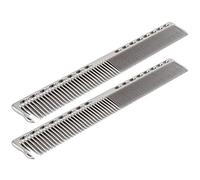 Cosiki Set di Pettini per Taglio di Capelli Eleganti in Acciaio Inossidabile per Uso Professionale e Domestico, Pettine Parrucchiere 2 Pezzi per Vari Tagli di Capelli, 20 X 2,8 Cm, Oro, Argento, Oro