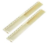 Cosiki Set di Pettini per Taglio di Capelli Eleganti in Acciaio Inossidabile per Uso Professionale e Domestico, Pettine Parrucchiere 2 Pezzi per Vari Tagli di Capelli, 20 X 2,8 Cm, Oro, Argento, Oro