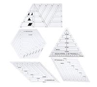 Cosiki Set di Righelli Patch-work Trasparenti, 5 Pezzi, Utensili da Taglio Durevoli per Cucire, per Lavori di Quilting - Dimensioni in Plastica 20,5x14 Cm