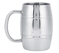 Cosiki Shopping Pazzo Bicchiere per Acqua, Manico Addensato Bicchiere da Birra Liscio Resistente all'Usura da 500 ml, Doppio Strato per Bicchieri in Argento da Ufficio
