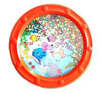 Cosiki Tamburo Oceanico con Perline Ondulate, Strumento a Percussione Educativo con il Delicato Suono dell'oceano, Giocattolo Musicale in Plastica per Bambini, Regalo per Adulti (10 pollici