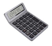 Cosiki Tastiera per Calcolatrice Wireless a 12 Cifre Tastierino Numerico Bluetooth Compatto con Display LCD per Laptop Design Portatile (grigio scuro)