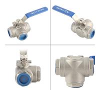 Cosiki Valvola a Sfera a Tre Vie Durevole della Valvola a Sfera Dell'acciaio Inossidabile 1" DN25 per le Applicazioni di Controllo