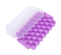 Cosiki Vassoi di Ghiaccio per Congelatore con Coperchio, Vassoio per Cubetti di Ghiaccio con Coperchio per Frigorifero da Cucina in Casa 2 Pcs 37 Griglie Silicone Vassoio di per Congelatore per