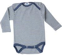 Cosilana 71053 - Body a maniche lunghe in lana/seta Blu scuro a righe. 74/80 cm