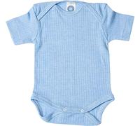 Cosilana, Body a maniche corte per neonato, 91052, in cotone/lana/seta blu (06). 86 cm-92 cm