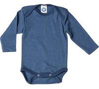 Cosilana - Body a maniche lunghe, 70% lana, 30% seta, Blu marino, 98/104 cm