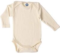 Cosilana - Body a maniche lunghe, 70% lana, 30% seta, naturale, 50/56 cm