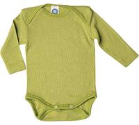 Cosilana - Body a maniche lunghe, 70% lana, 30% seta, verde muschio, 86/92 cm