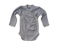 Cosilana Body avvolgente per neonati in 70% lana e 30% seta (Grigio, 50-56)