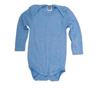 Cosilana, Body Bambino, 45% cotone biologico, 35% lana biologica, 20% seta (3-6 mesi, Blu Screziato)