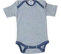 Cosilana - Body in lana a maniche corte e seta 62-104 da allevamenti biologici controllati con certificazione GOTS, Marino , 62/68 cm