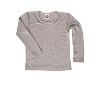 Cosilana Camicia per bambini - Pullover - Maglia a maniche lunghe in lana vergine e seta, grigio melange, 128