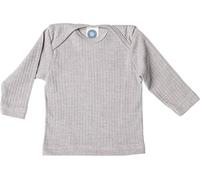 Cosilana - Camicia per neonato a maniche lunghe, 45% cotone biologico, 35% lana biologica, 20% seta, grigio mélange, 74