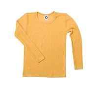 Cosilana, Canottiera da bambino a maniche lunghe, 45% cotone KBA 35% lana, 20% seta, Giallo mélange, 8 anni