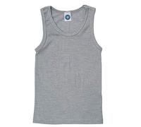 Cosilana - Canottiera per bambini, 45% cotone biologico, 35% lana da allevamento biologico controllato, 20% seta, grigio mélange, 116 cm