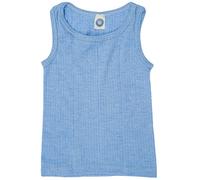 Cosilana - Canottiera per bambini, 45% cotone biologico, 35% lana da allevamento biologico controllato, 20% seta, Blu screziato, 104 cm