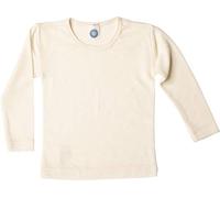 Cosilana Canottiera per bambini a maniche lunghe, in 70% lana proveniente da allevamento biologico controllato e 30% seta, Naturale 01., 92