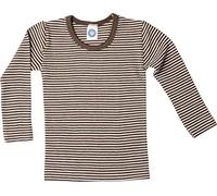 Cosilana - Maglia a maniche lunghe per bambini, in lana vergine biologica e seta Bigodini marrone-naturale 116