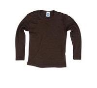 Cosilana, Maglietta a Maniche Lunghe per Bambino, 70% Lana (kbT), 30% Seta, marrone, 152 cm