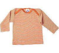 Cosilana - Maglietta intima a maniche lunghe da bambini, 70% lana e 30% seta, Arancio zigrinato., 86/92 cm
