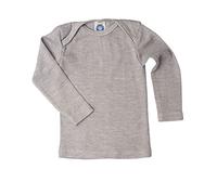 Cosilana - Maglietta intima a maniche lunghe da bambini, 70% lana e 30% seta, grigio mélange, 98/104 cm