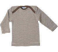 Cosilana - Maglietta intima a maniche lunghe da bambini, 70% lana e 30% seta, Marrone , 50/56 cm