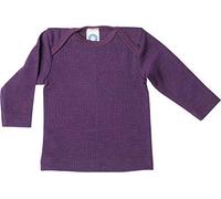 Cosilana - Maglietta intima a maniche lunghe da bambini, 70% lana e 30% seta, prugna, 62/68 cm
