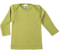 Cosilana - Maglietta intima a maniche lunghe da bambini, 70% lana e 30% seta, verde, 62/68 cm