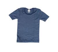 Cosilana - Maglietta intima da bambino, t-shirt, 70% lana e 30% seta, Blu marino, 140 cm