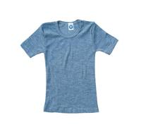 Cosilana, Maglietta intima per bambini a maniche corte, 45% cotone KBA, 35% lana kbT, 20% seta, 104