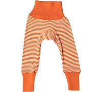 Cosilana - Pantaloni con fascia all’ombelico, 70% lana, 30% seta, Orange Geringelt, 74/80 cm