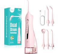 COSLUS C20 Idropulsore Dentale Portatile, Serbatoio Più Grande 300Ml,Rosa | Irrigatore Ricaricabile Per Ortodonzia E Gengive Sensibili, Senza Fili,Ideale Per Uso Familiare E Professionale