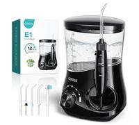 COSLUS Idropulsore professionale per denti: 12 impostazioni di pressione, plettro dentale elettrico per la pulizia dei denti, gengive sensibili, bretelle, igiene orale, uso domestico, 4 punte a getto