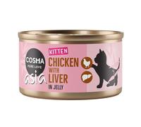 Cosma Asia Kitten in gelatina 6 x 85 g umido per gatti - Pollo con Fegato di Pollo