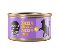 Cosma DUO Layer 6 x 70 g Umido per gatto - Mousse di Pollo con Pezzetti di Pollo
