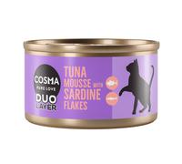 Cosma DUO Layer 6 x 70 g Umido per gatto - Mousse di Tonno con Pezzetti di Acciuga