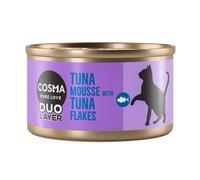 Cosma DUO Layer 6 x 70 g Umido per gatto - Mousse di Tonno con Pezzetti di Tonno