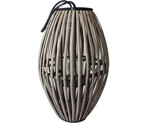 Cosma HO806043-GREY - Lanterna Violette in Vetro e Vimini Grigio