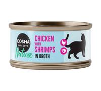 Cosma Nature 6 x 70 g Alimento umido per gatti - Petto di Pollo & Gamberetti